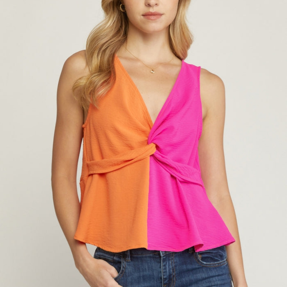 CLASSIC TWIST COMBO PINK/ORANGE TANK